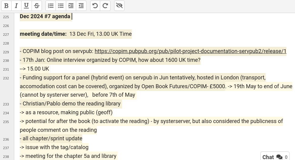 Caption: A screenshot of Etherpad