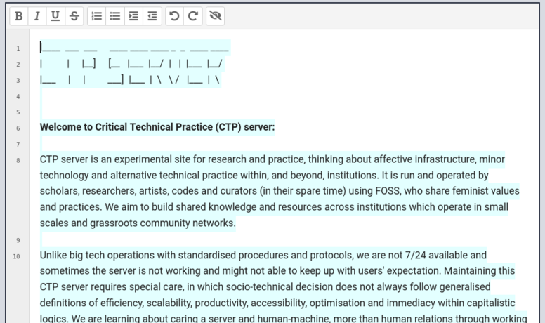 Caption: A screenshot of the CTP Server